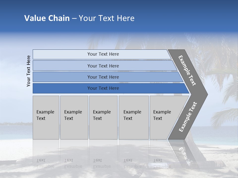 A Palm Tree On A Beach With The Ocean In The Background PowerPoint Template