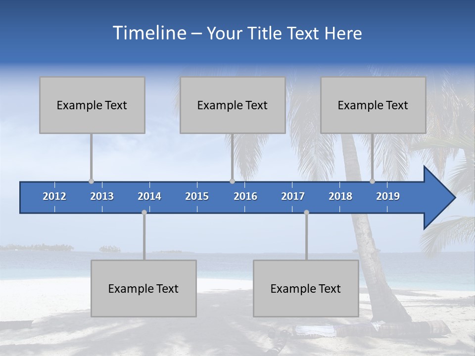 A Palm Tree On A Beach With The Ocean In The Background PowerPoint Template