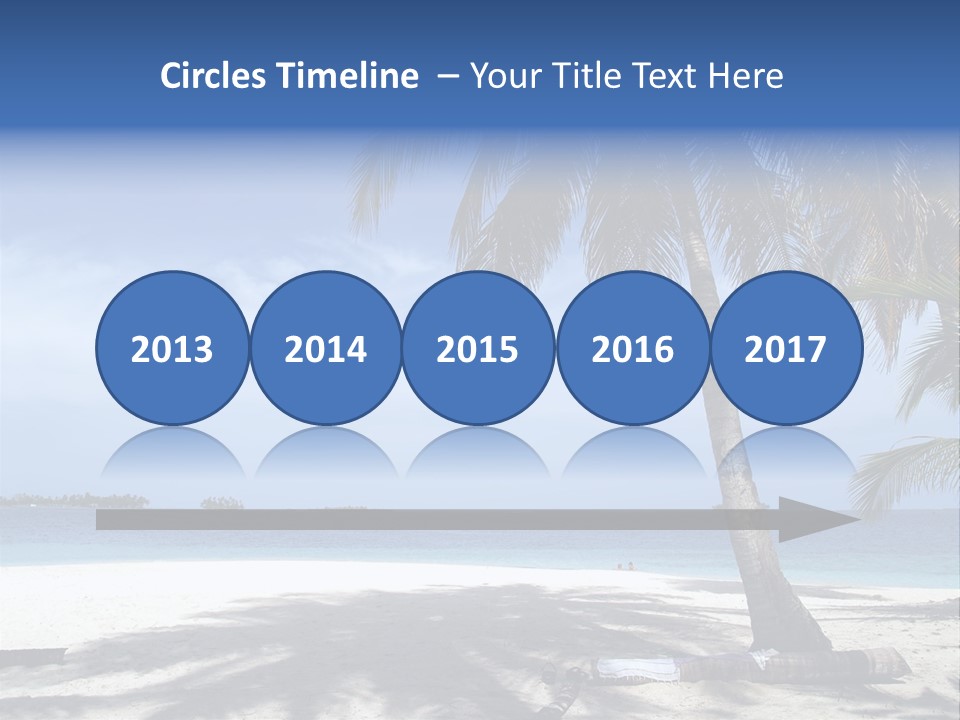 A Palm Tree On A Beach With The Ocean In The Background PowerPoint Template