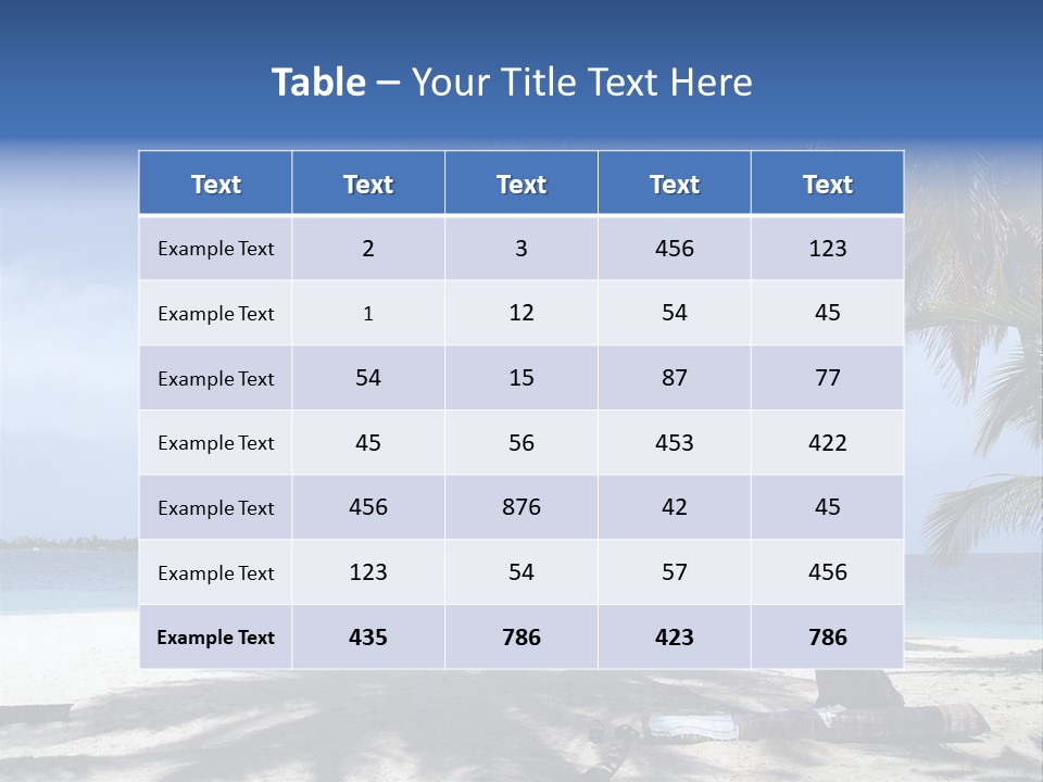 A Palm Tree On A Beach With The Ocean In The Background PowerPoint Template