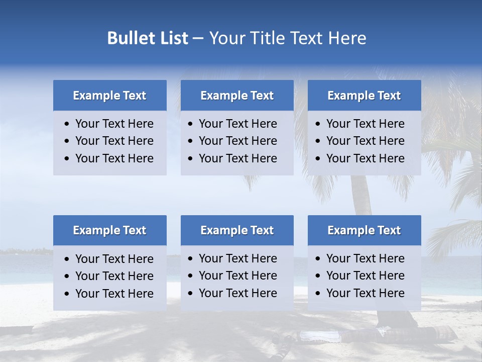 A Palm Tree On A Beach With The Ocean In The Background PowerPoint Template