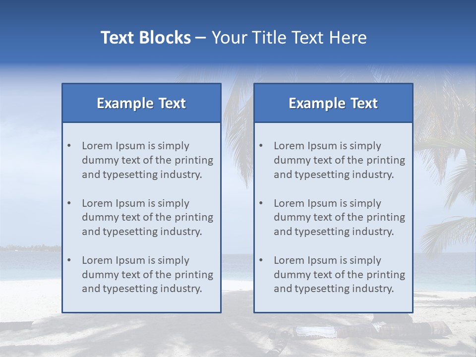 A Palm Tree On A Beach With The Ocean In The Background PowerPoint Template