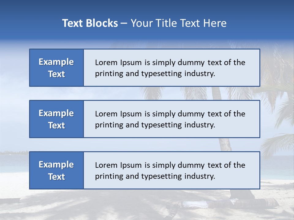A Palm Tree On A Beach With The Ocean In The Background PowerPoint Template