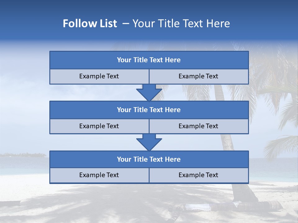 A Palm Tree On A Beach With The Ocean In The Background PowerPoint Template