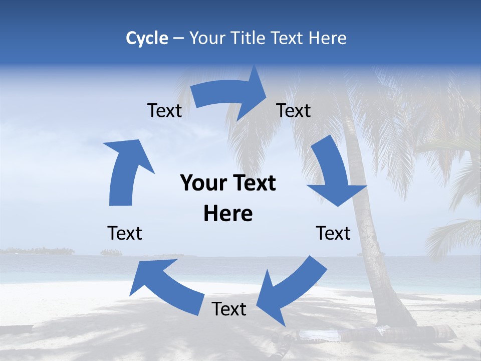 A Palm Tree On A Beach With The Ocean In The Background PowerPoint Template