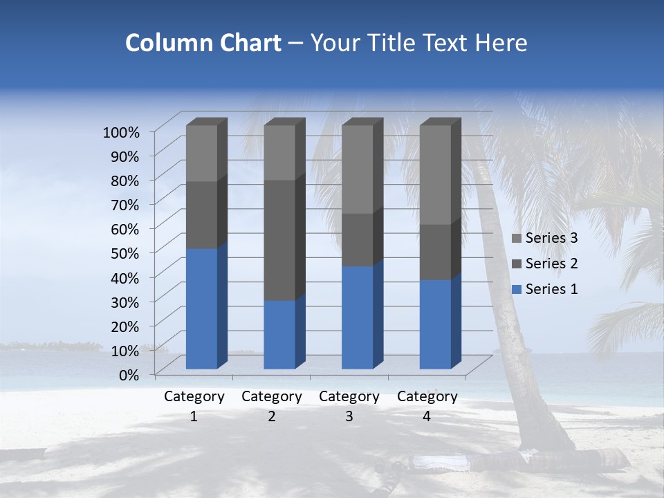 A Palm Tree On A Beach With The Ocean In The Background PowerPoint Template