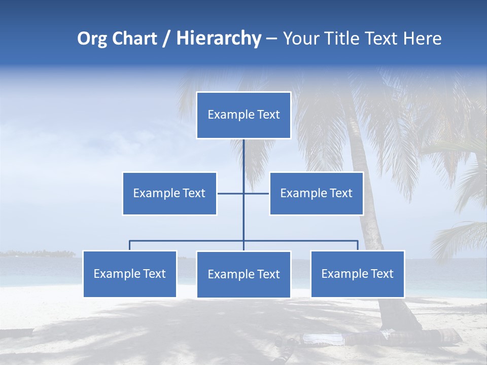 A Palm Tree On A Beach With The Ocean In The Background PowerPoint Template