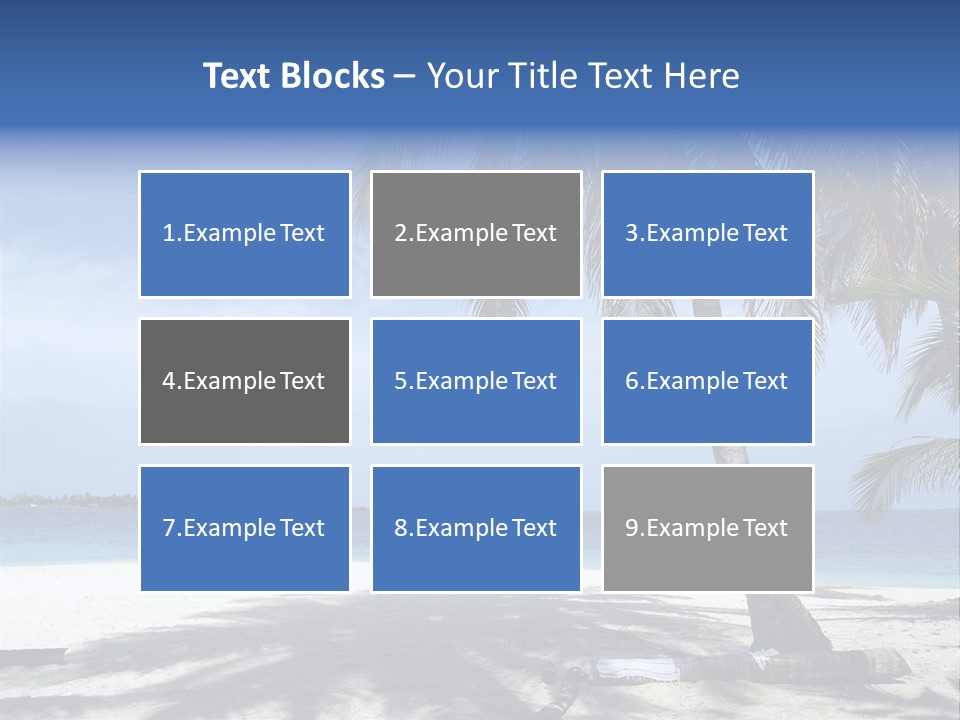 A Palm Tree On A Beach With The Ocean In The Background PowerPoint Template