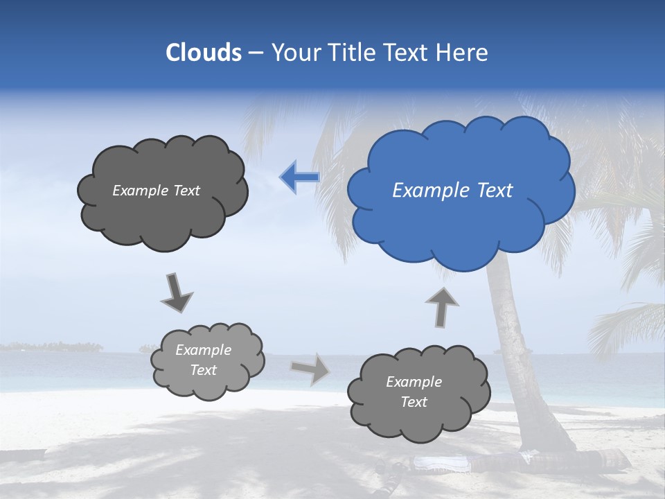 A Palm Tree On A Beach With The Ocean In The Background PowerPoint Template