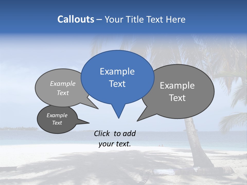 A Palm Tree On A Beach With The Ocean In The Background PowerPoint Template