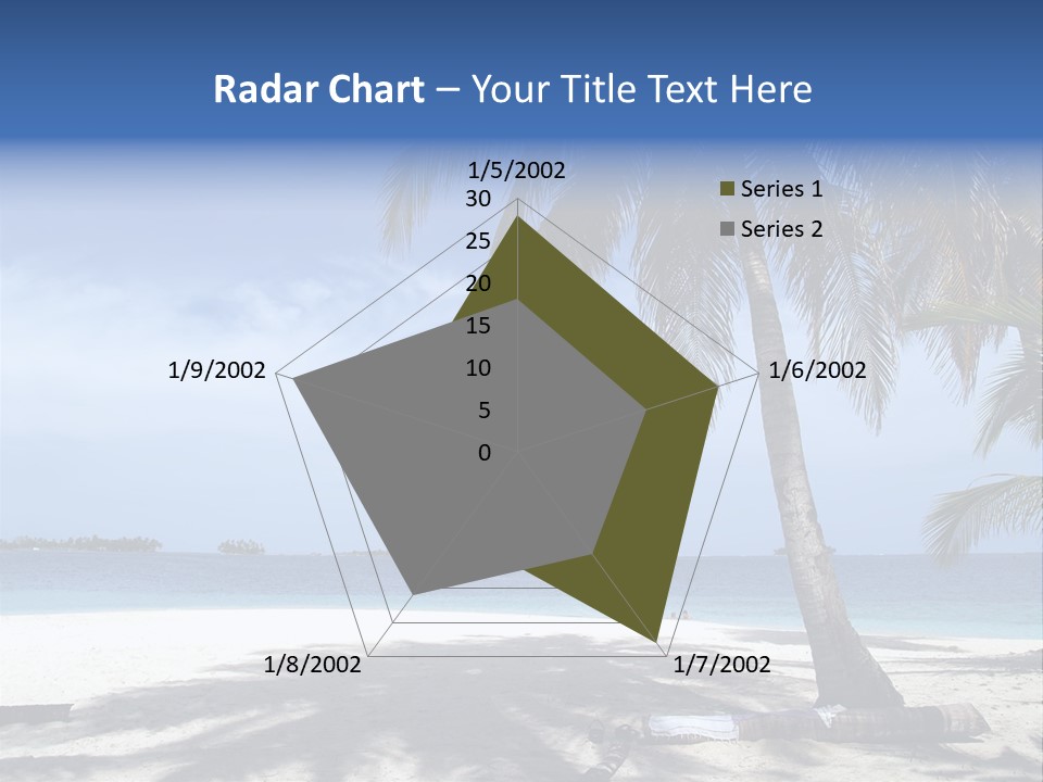 A Palm Tree On A Beach With The Ocean In The Background PowerPoint Template