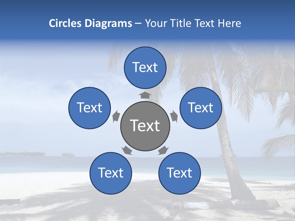 A Palm Tree On A Beach With The Ocean In The Background PowerPoint Template