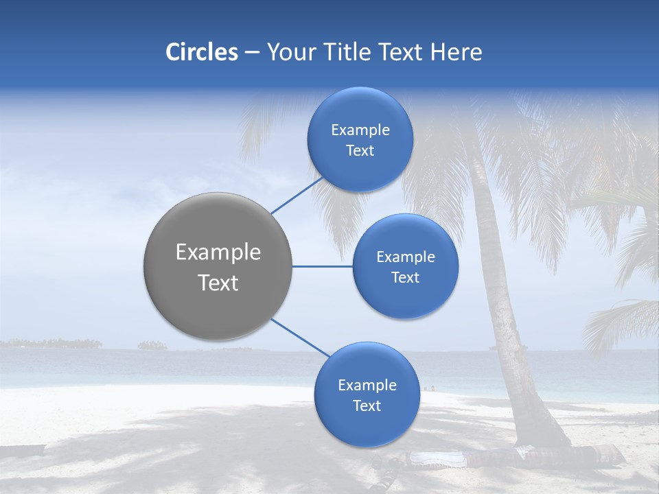 A Palm Tree On A Beach With The Ocean In The Background PowerPoint Template