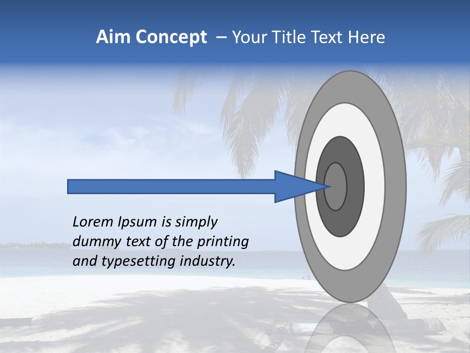 A Palm Tree On A Beach With The Ocean In The Background PowerPoint Template