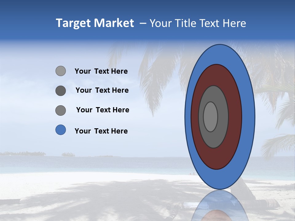 A Palm Tree On A Beach With The Ocean In The Background PowerPoint Template