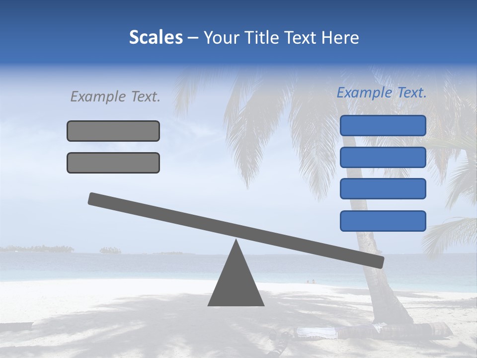 A Palm Tree On A Beach With The Ocean In The Background PowerPoint Template