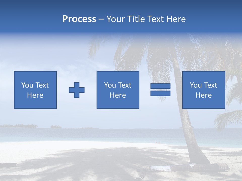 A Palm Tree On A Beach With The Ocean In The Background PowerPoint Template