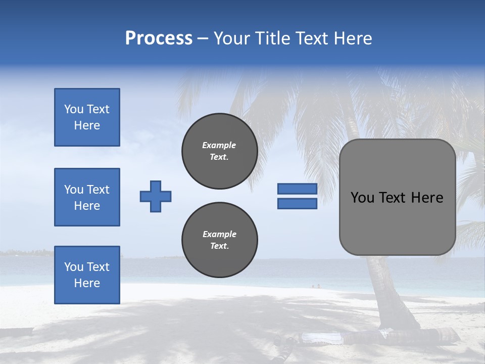 A Palm Tree On A Beach With The Ocean In The Background PowerPoint Template