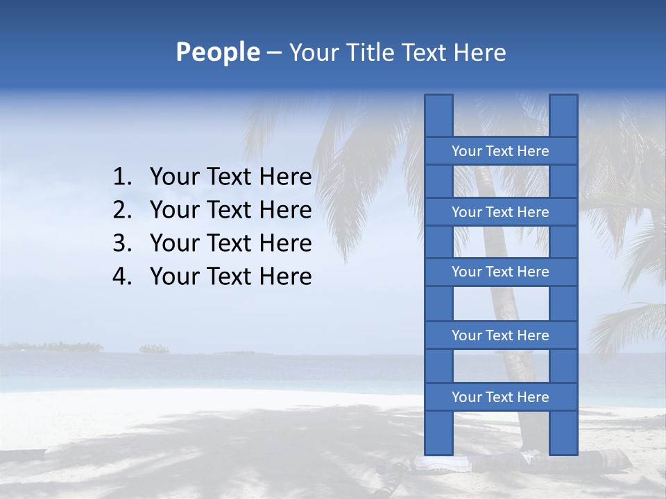 A Palm Tree On A Beach With The Ocean In The Background PowerPoint Template