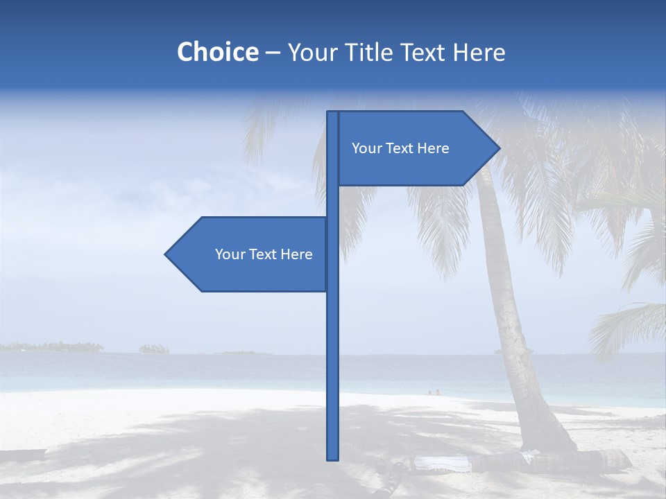 A Palm Tree On A Beach With The Ocean In The Background PowerPoint Template