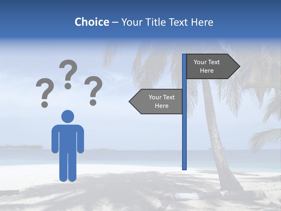 A Palm Tree On A Beach With The Ocean In The Background PowerPoint Template