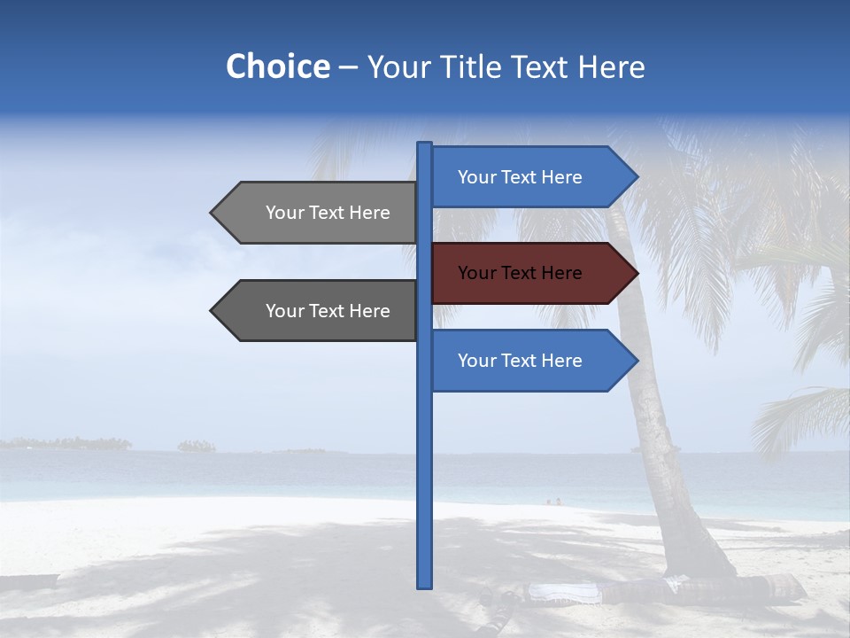 A Palm Tree On A Beach With The Ocean In The Background PowerPoint Template