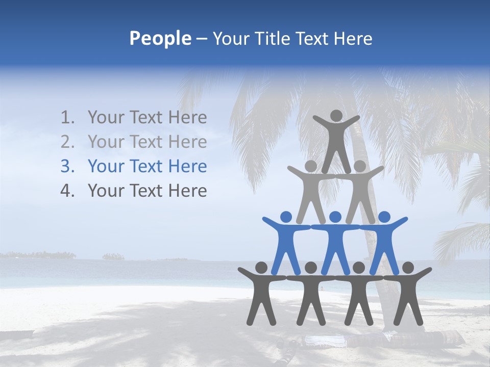 A Palm Tree On A Beach With The Ocean In The Background PowerPoint Template