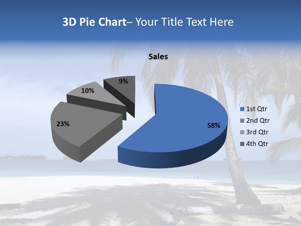A Palm Tree On A Beach With The Ocean In The Background PowerPoint Template