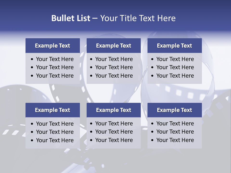 Blue Tinted 35Mm Film Roll PowerPoint Template
