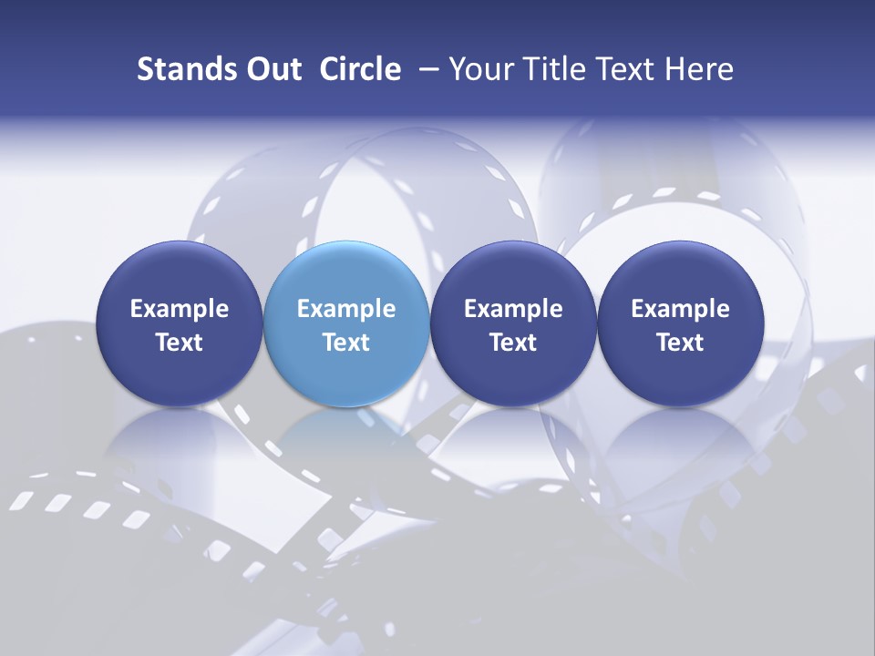 Blue Tinted 35Mm Film Roll PowerPoint Template