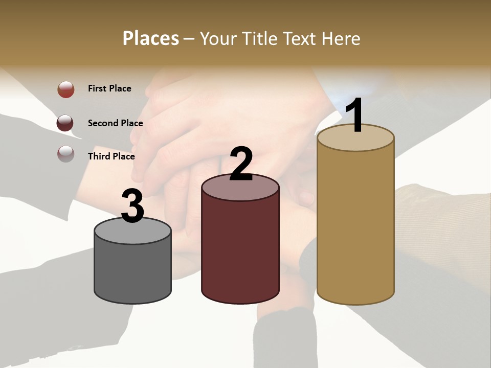 A Group Of People Putting Their Hands Together PowerPoint Template
