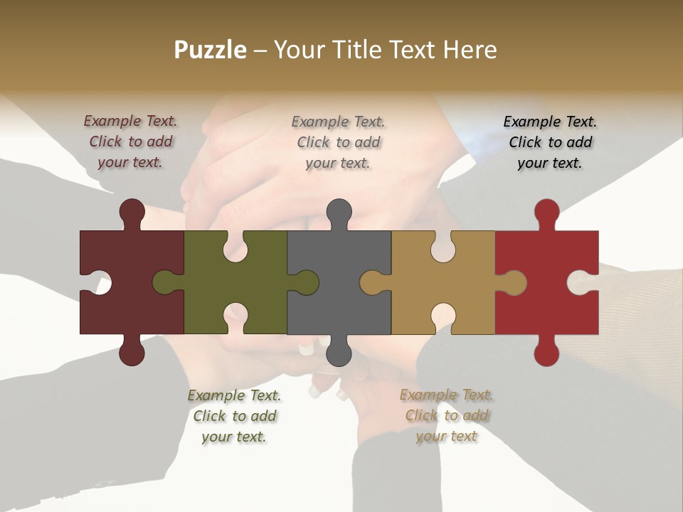 A Group Of People Putting Their Hands Together PowerPoint Template