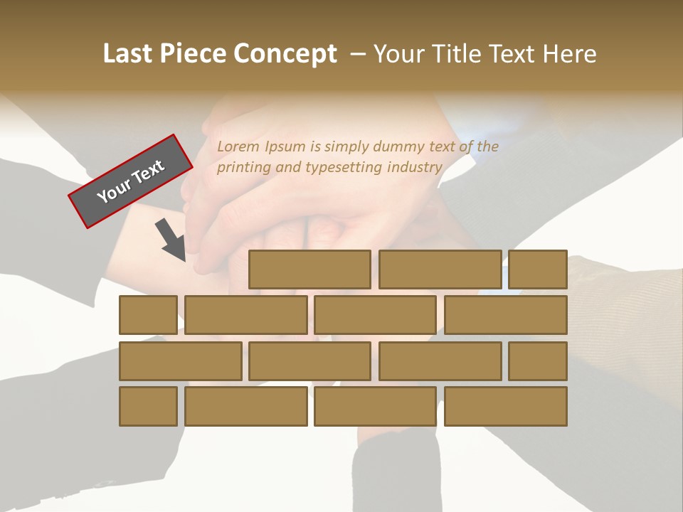 A Group Of People Putting Their Hands Together PowerPoint Template