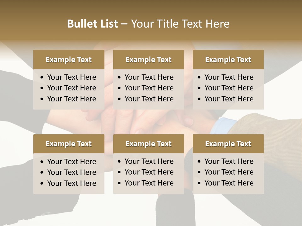 A Group Of People Putting Their Hands Together PowerPoint Template