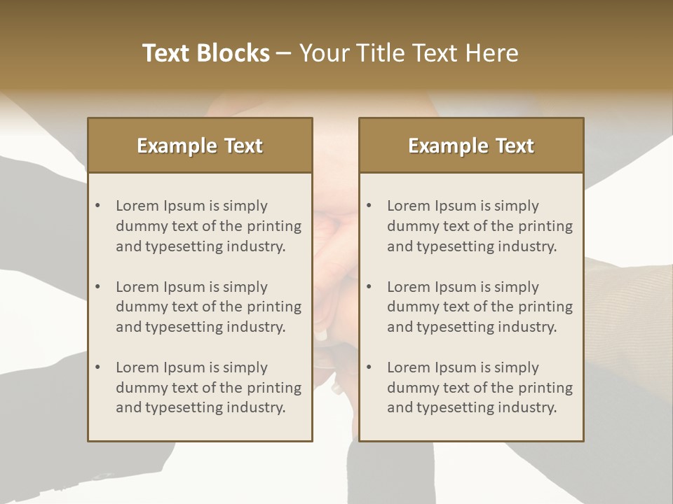 A Group Of People Putting Their Hands Together PowerPoint Template