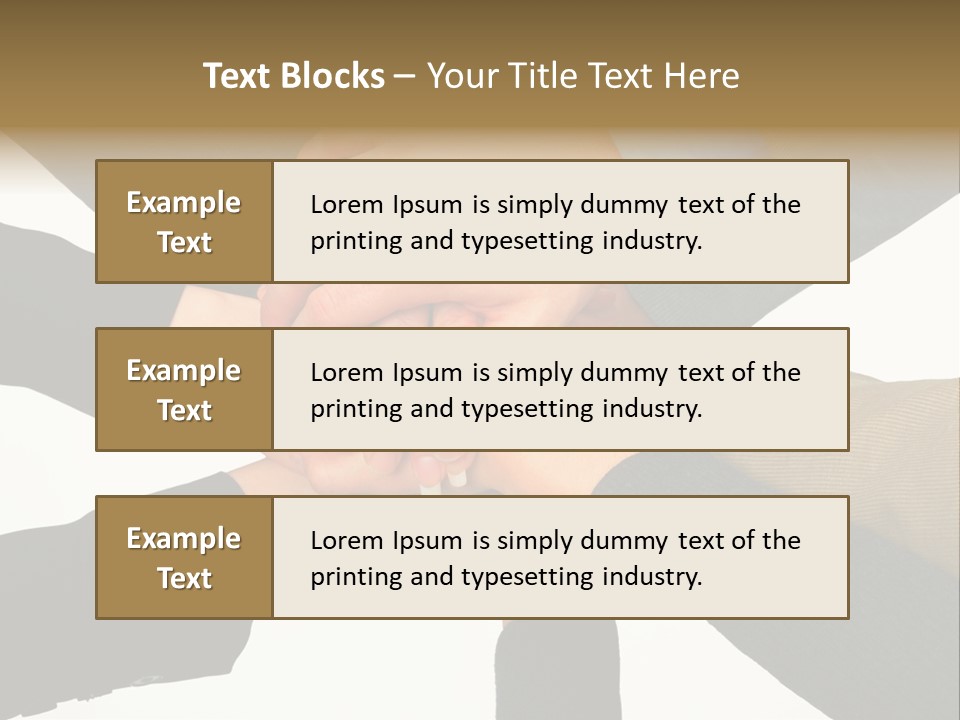 A Group Of People Putting Their Hands Together PowerPoint Template