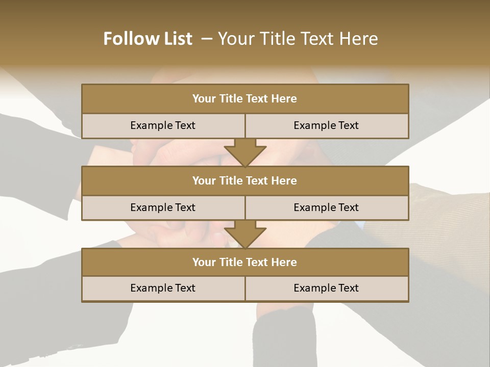 A Group Of People Putting Their Hands Together PowerPoint Template