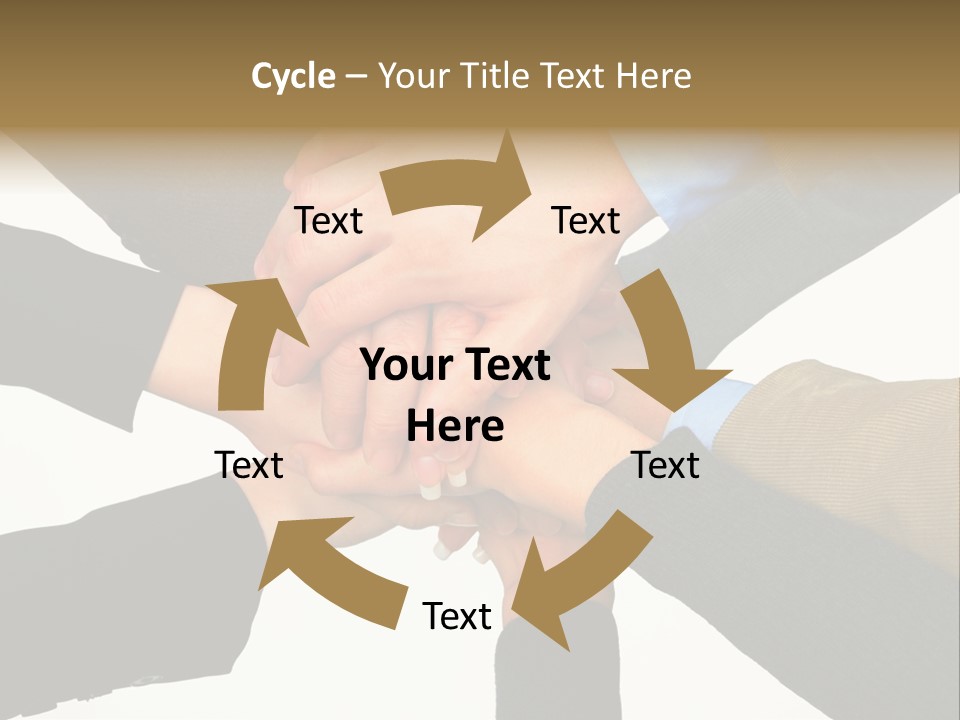 A Group Of People Putting Their Hands Together PowerPoint Template