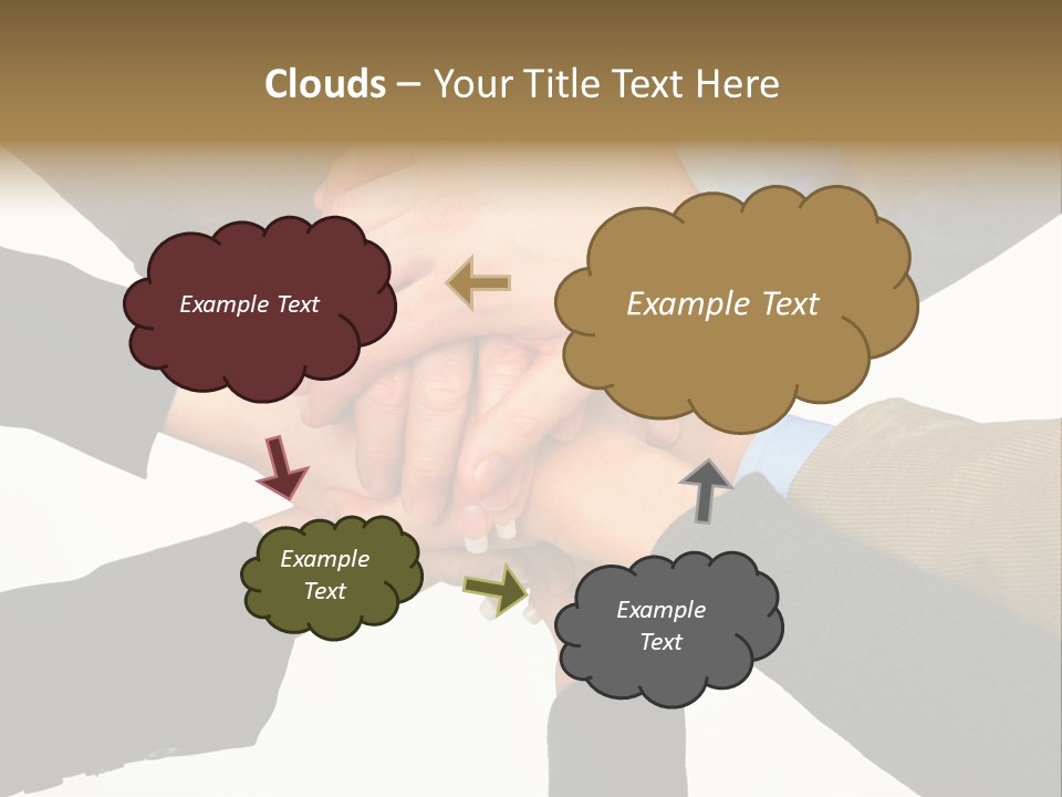 A Group Of People Putting Their Hands Together PowerPoint Template