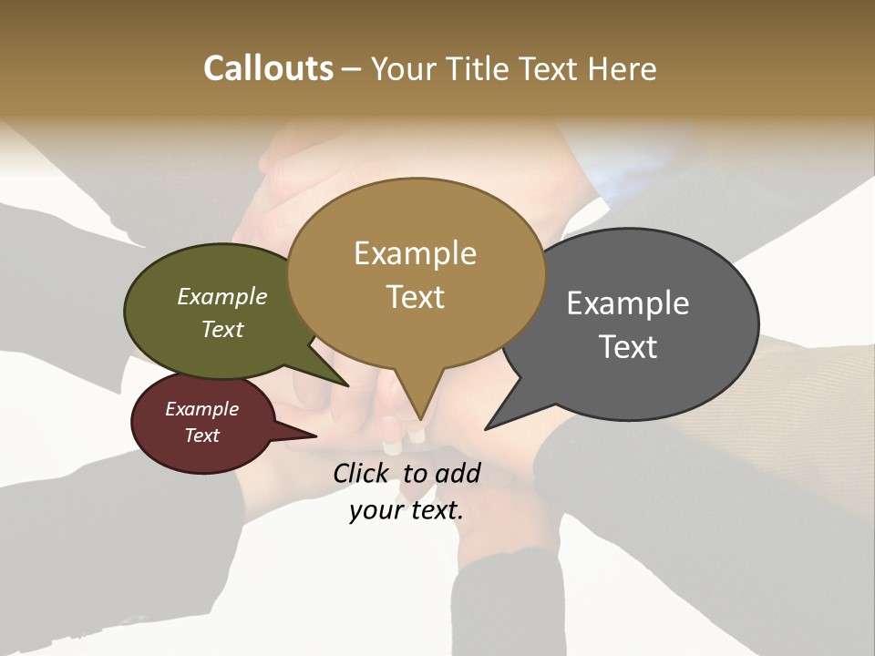 A Group Of People Putting Their Hands Together PowerPoint Template