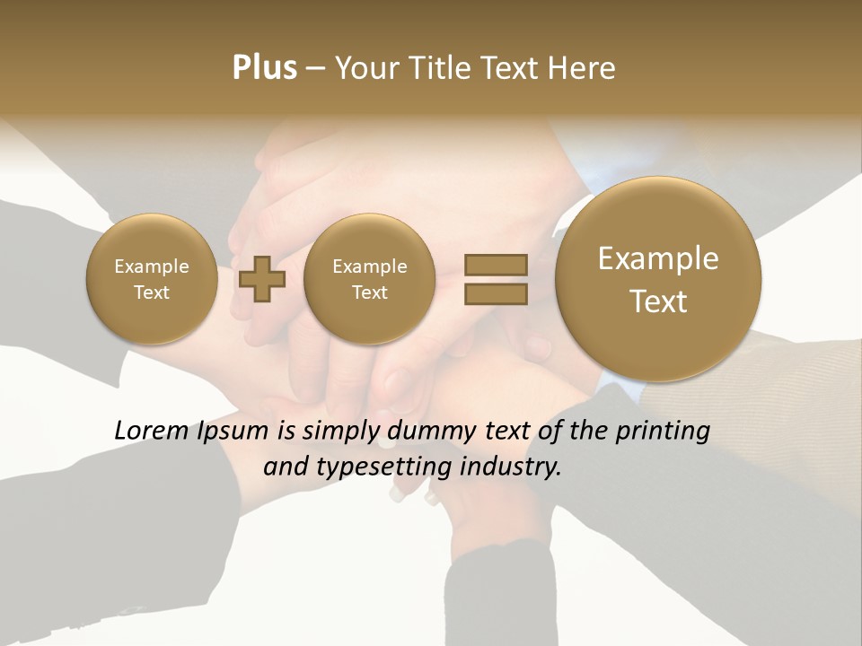 A Group Of People Putting Their Hands Together PowerPoint Template