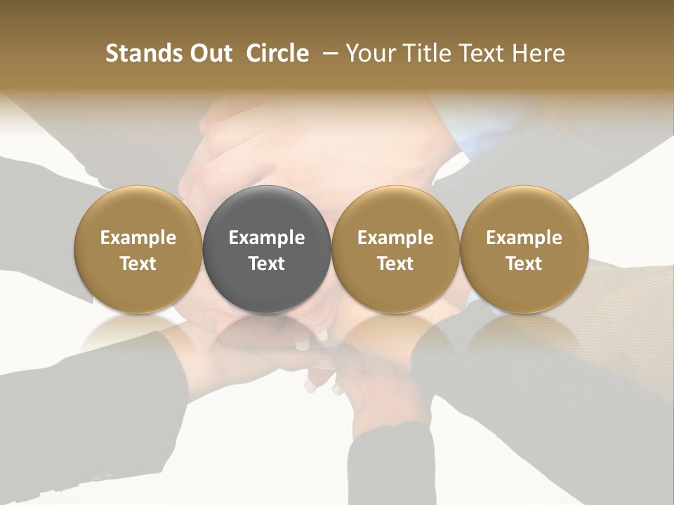 A Group Of People Putting Their Hands Together PowerPoint Template