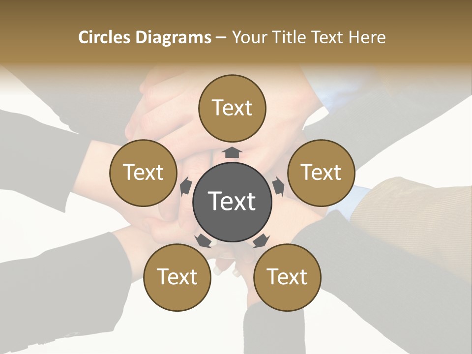 A Group Of People Putting Their Hands Together PowerPoint Template