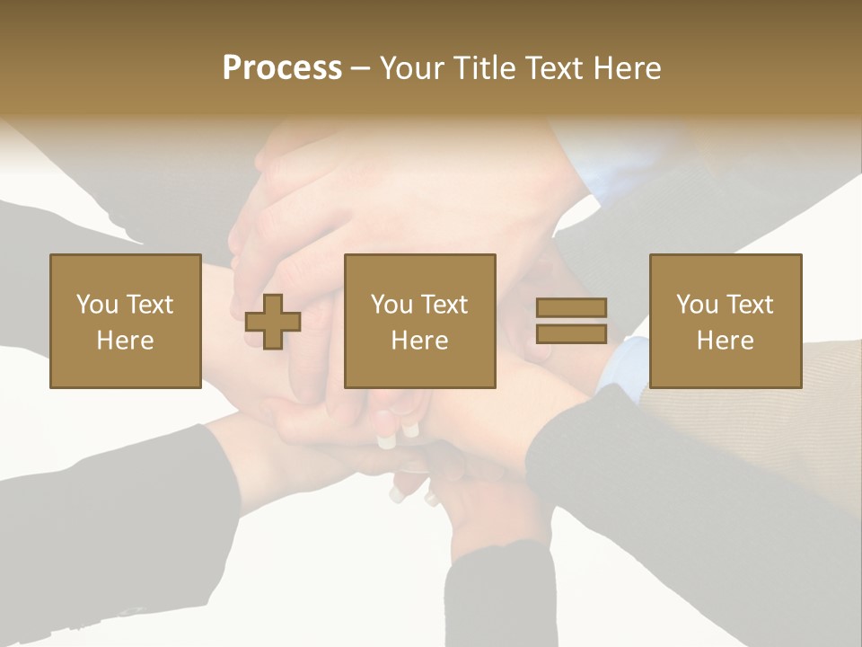 A Group Of People Putting Their Hands Together PowerPoint Template