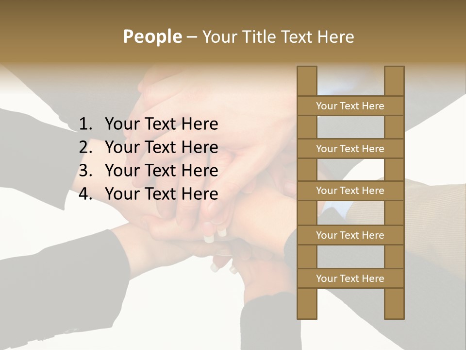 A Group Of People Putting Their Hands Together PowerPoint Template