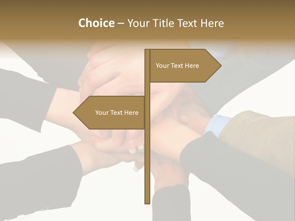 A Group Of People Putting Their Hands Together PowerPoint Template