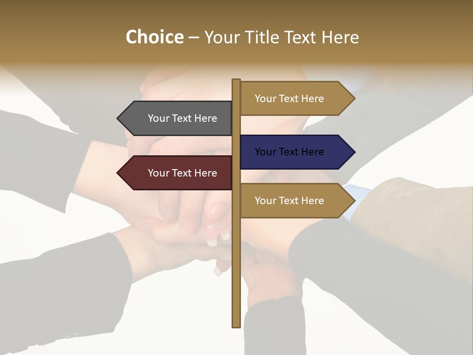 A Group Of People Putting Their Hands Together PowerPoint Template