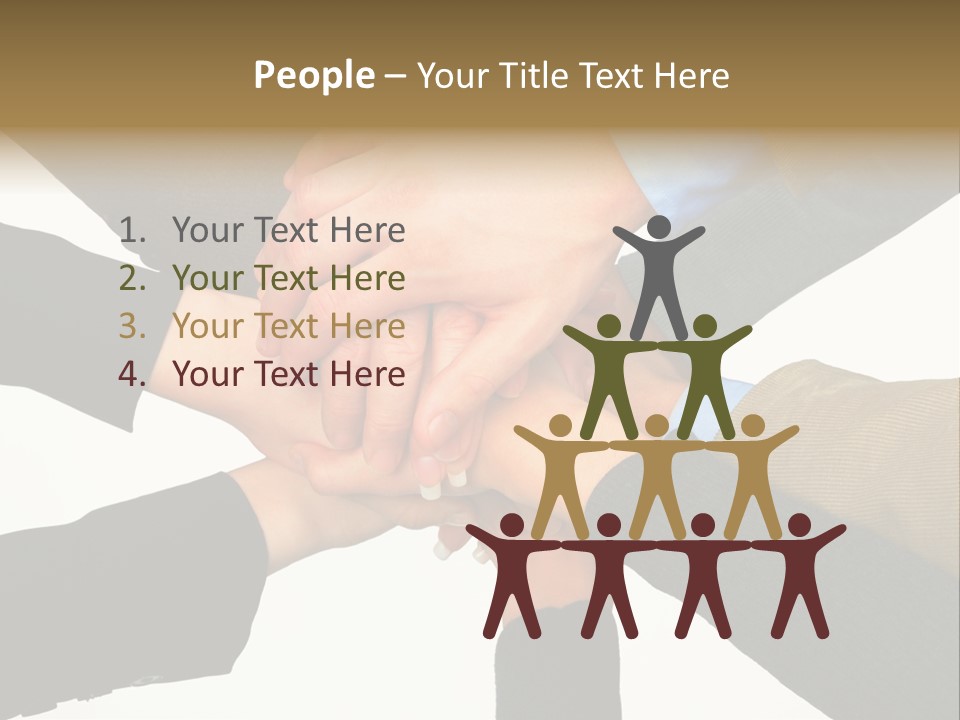 A Group Of People Putting Their Hands Together PowerPoint Template