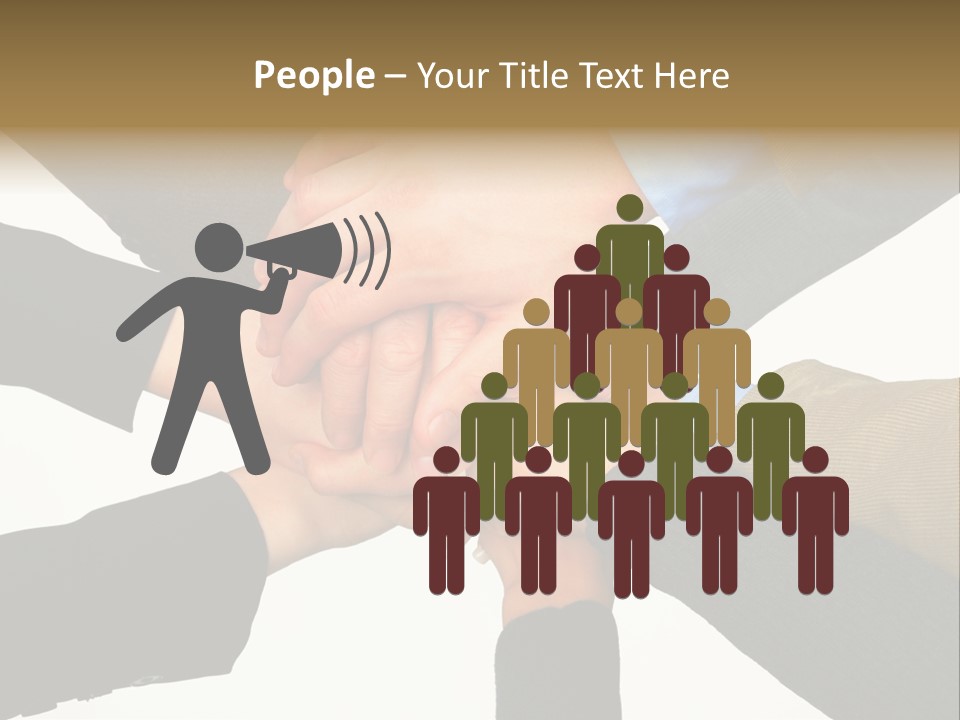 A Group Of People Putting Their Hands Together PowerPoint Template