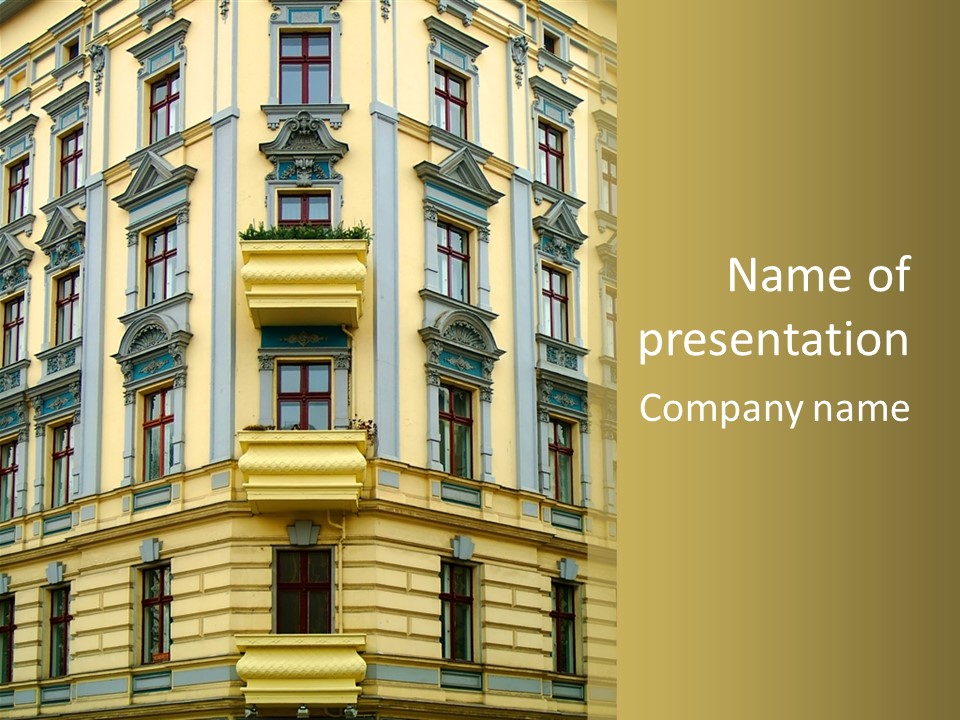 Old Apartment Building In Berlin, About 100 Years Old PowerPoint Template